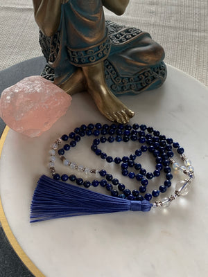 LOPEVI Lapis Lazuli Mala necklace