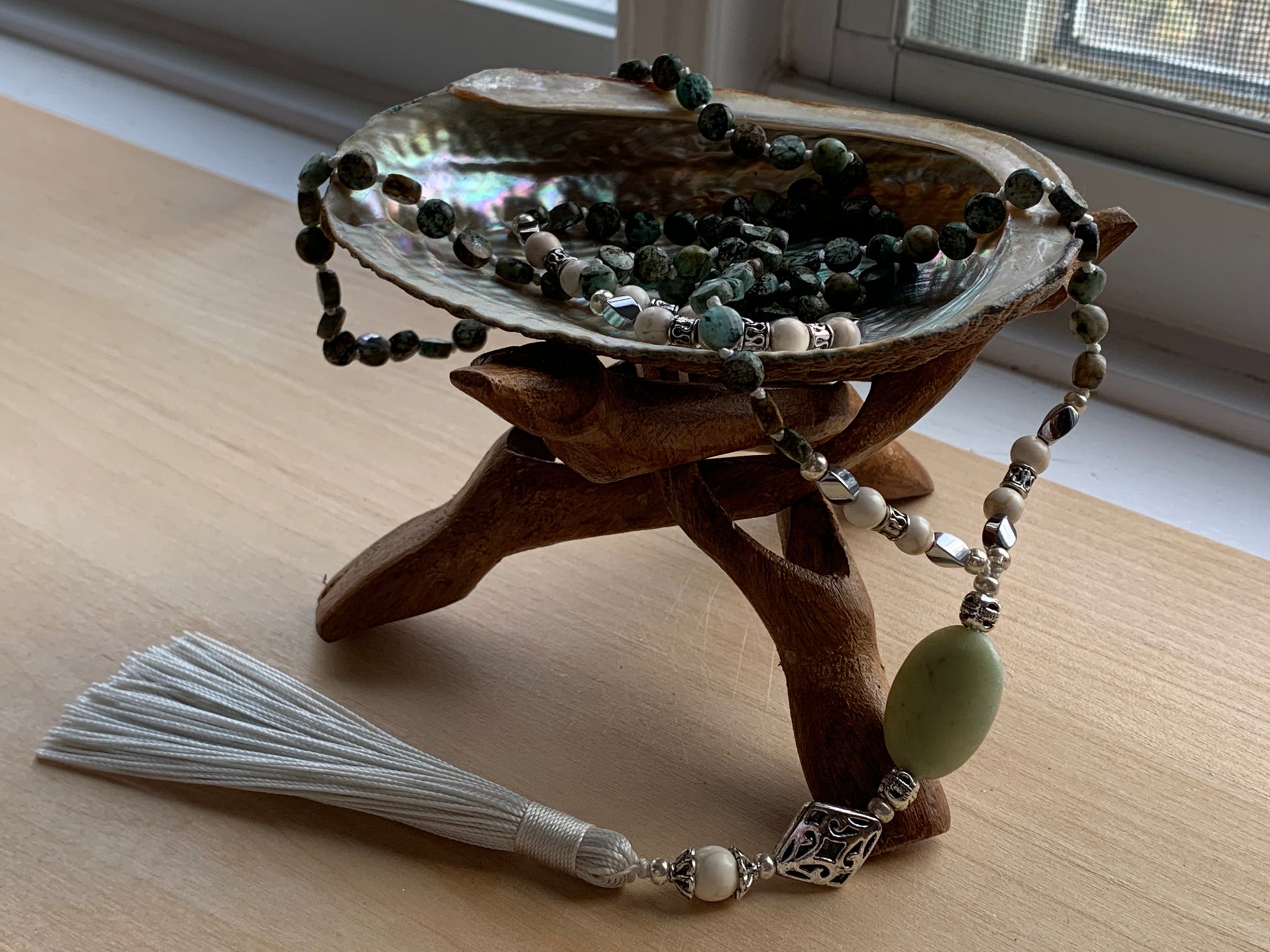 KOSTAL African Turquoise Mala necklace