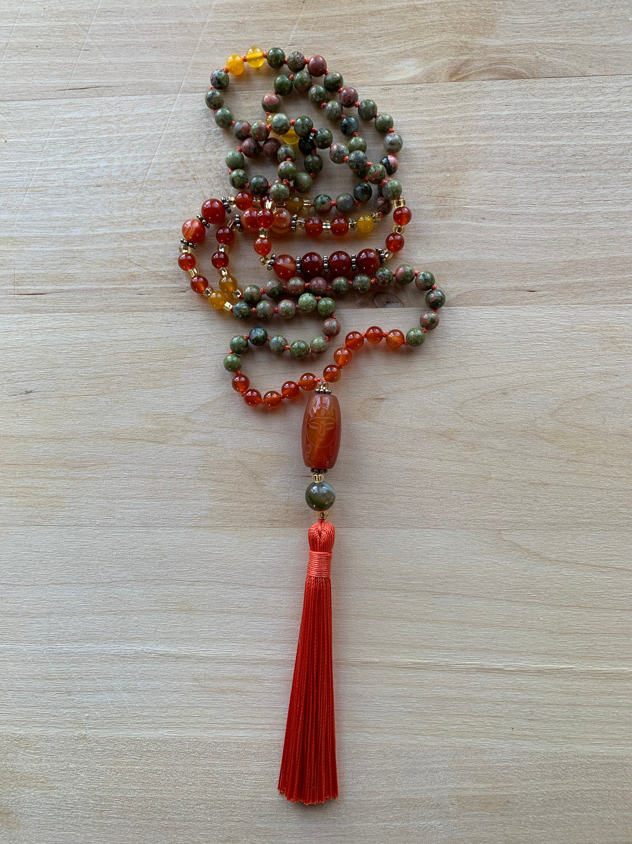 BOLA Unakite Mala Necklace for meditation