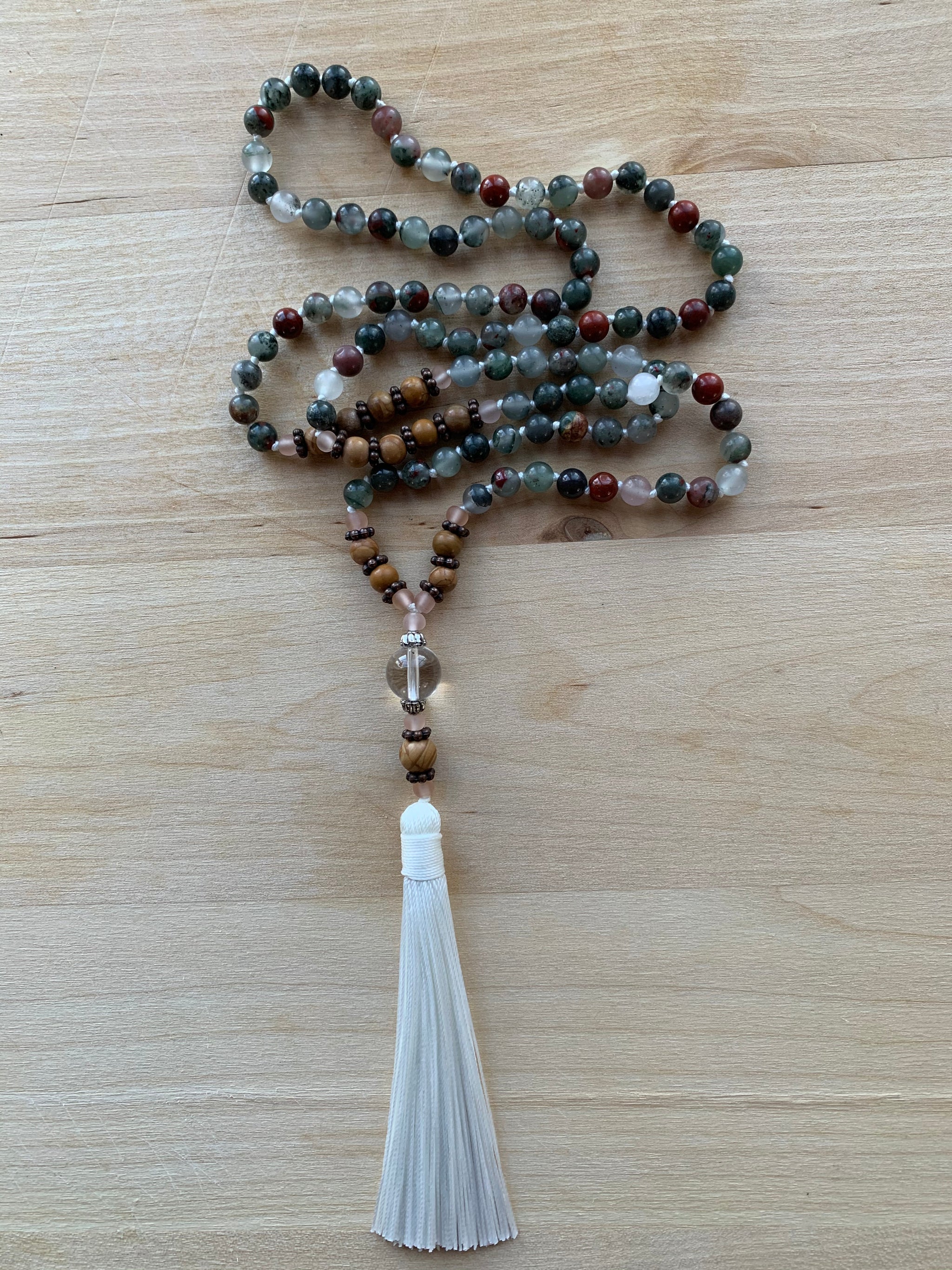 EREBUS Bloodstone gemstone Mala necklace for meditation