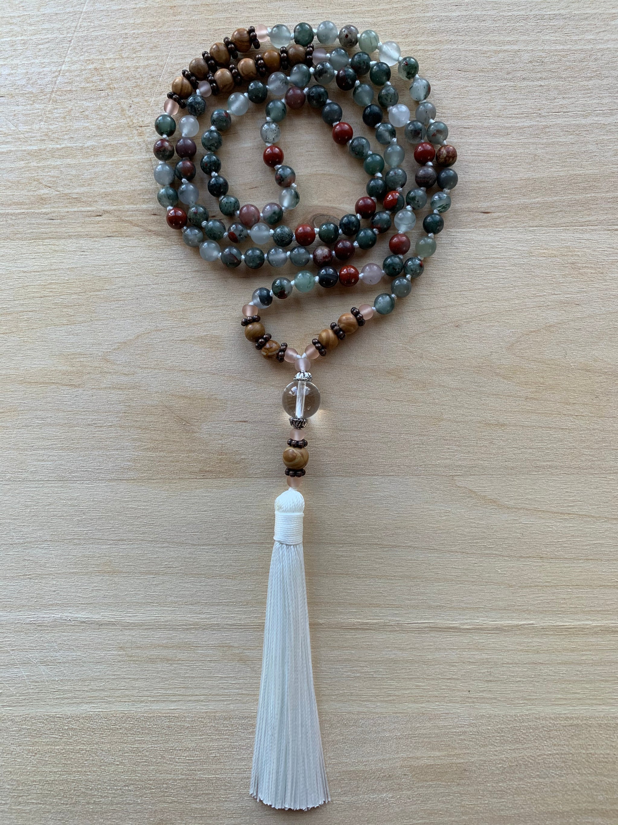 EREBUS Bloodstone gemstone Mala necklace for meditation