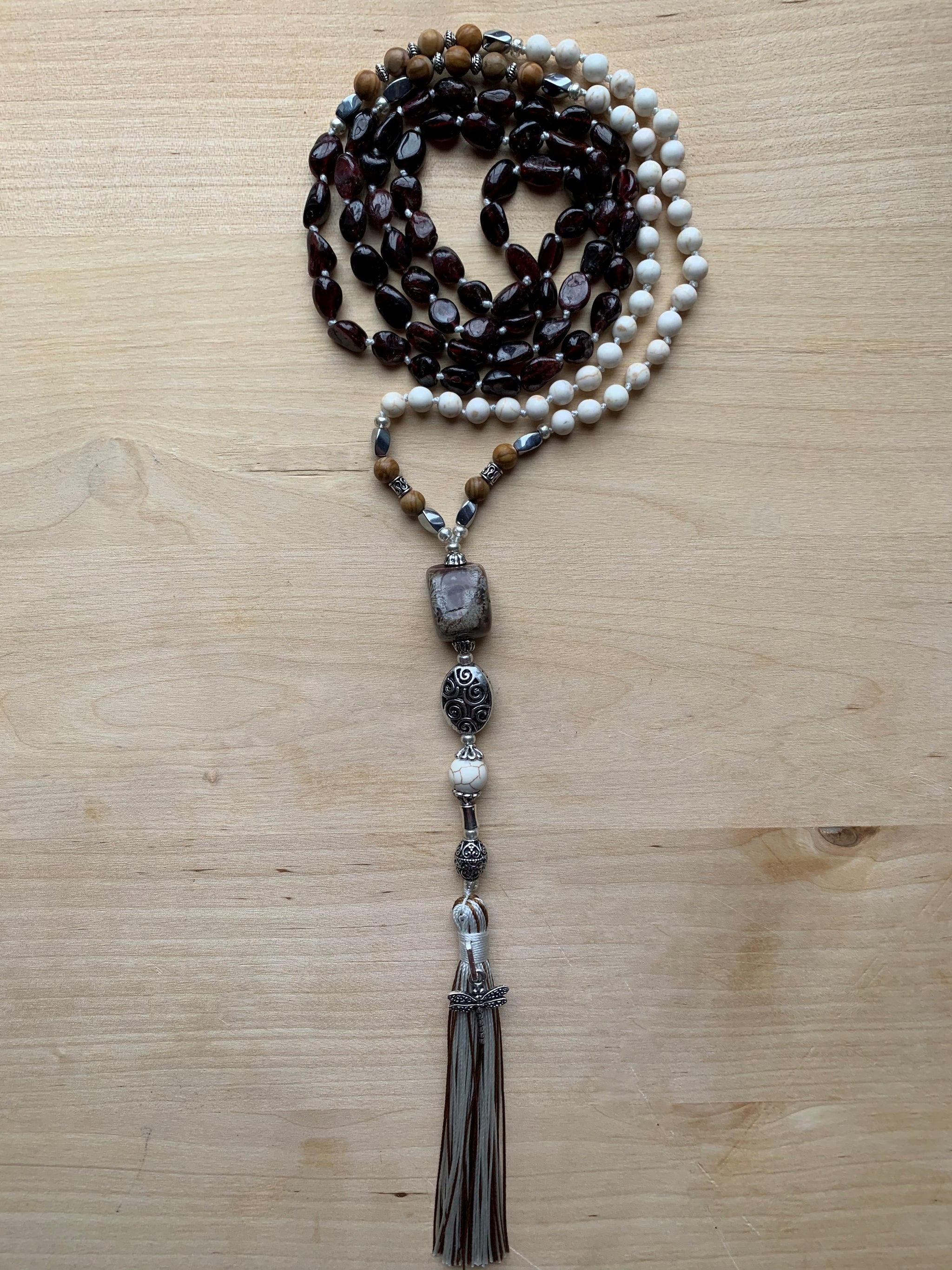 GARIBALDI Red Garnet Mala Necklace
