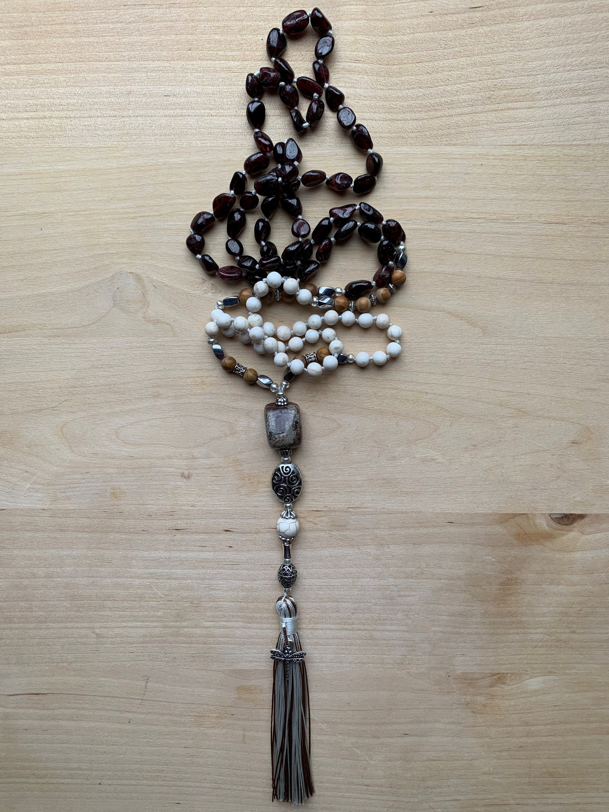 GARIBALDI Red Garnet Mala Necklace