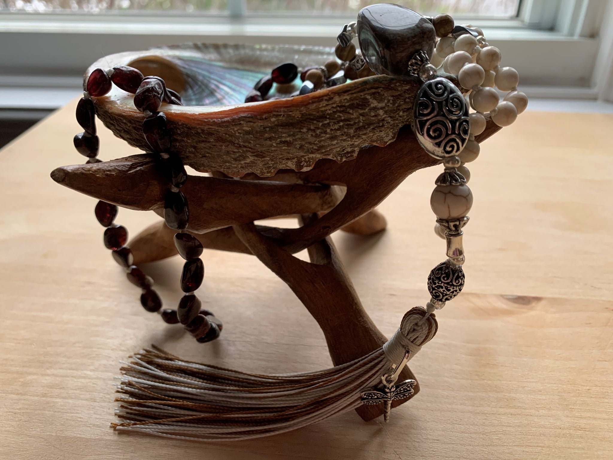 GARIBALDI Red Garnet Mala Necklace