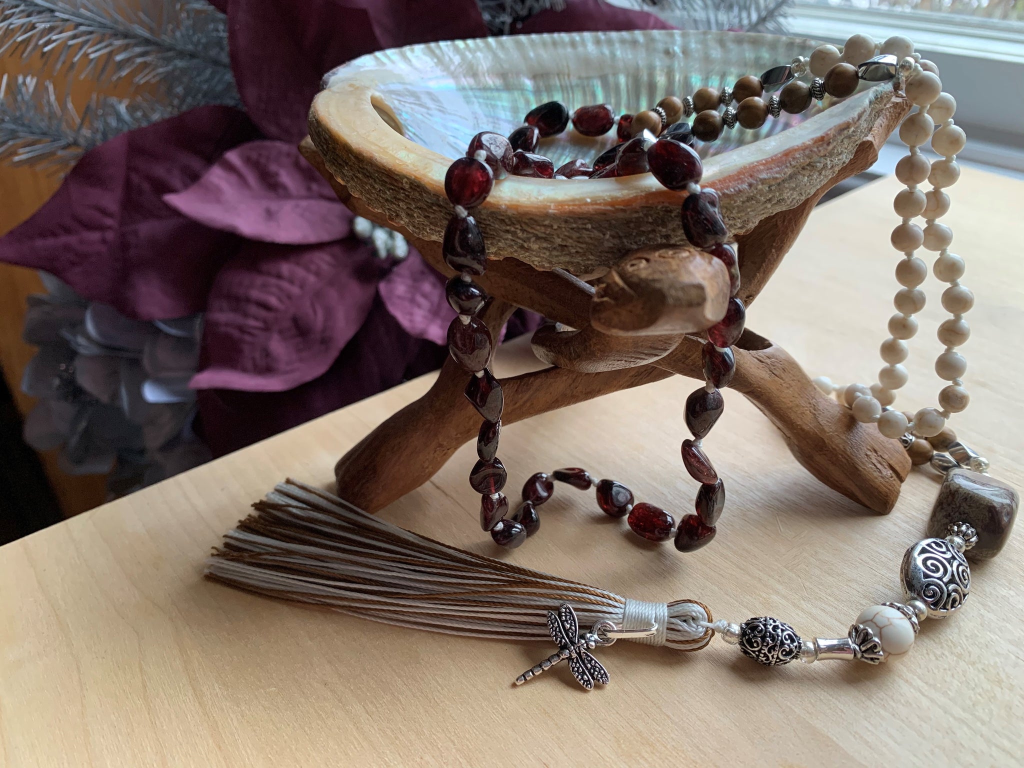 GARIBALDI Red Garnet Mala Necklace