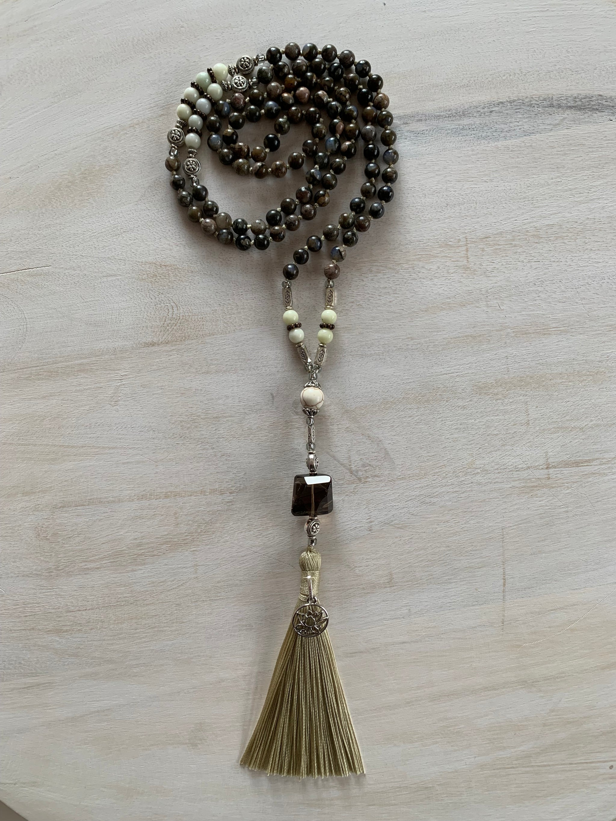 JARVIS Llanite gemstone mala necklace