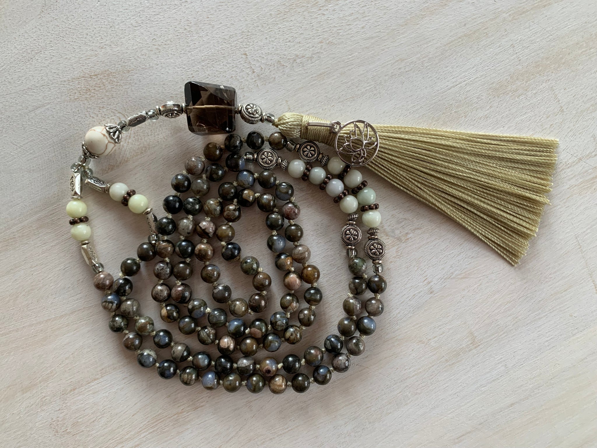 JARVIS Llanite gemstone mala necklace