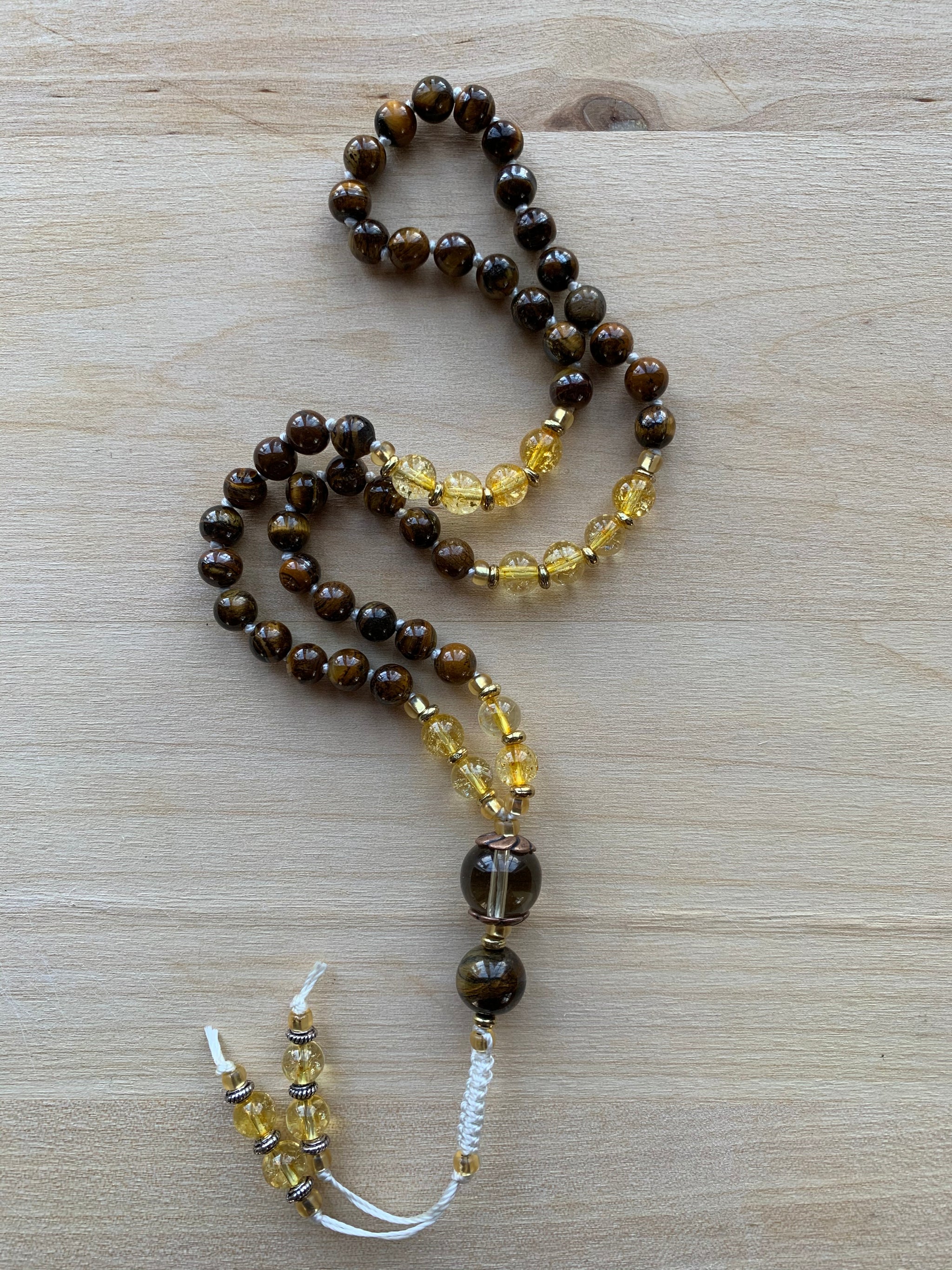 Yellow Tiger's Eye stone half-mala