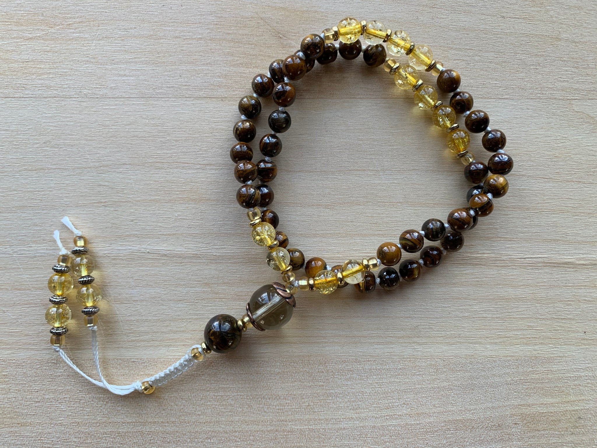 Yellow Tiger's Eye stone half-mala