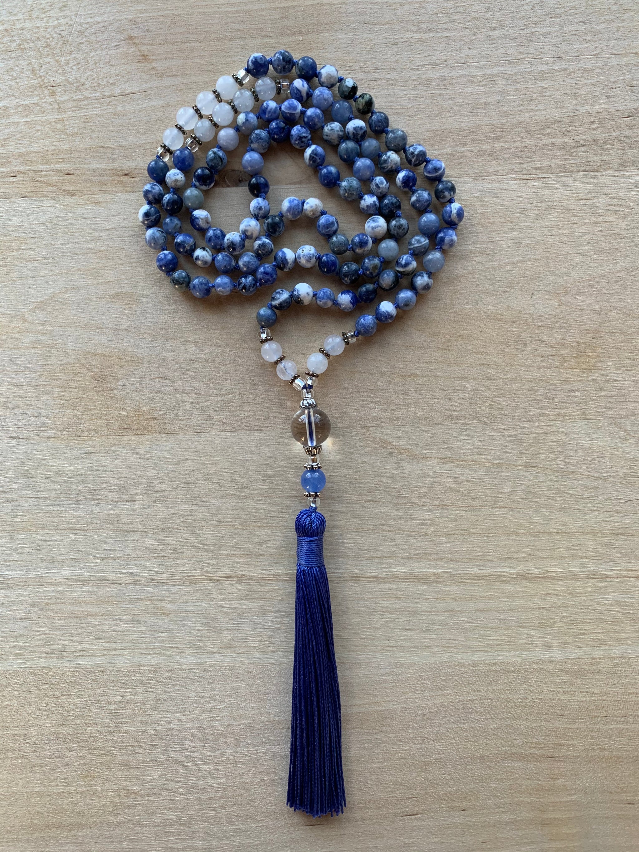KILAUEA Sodalite stone mala necklace for meditation