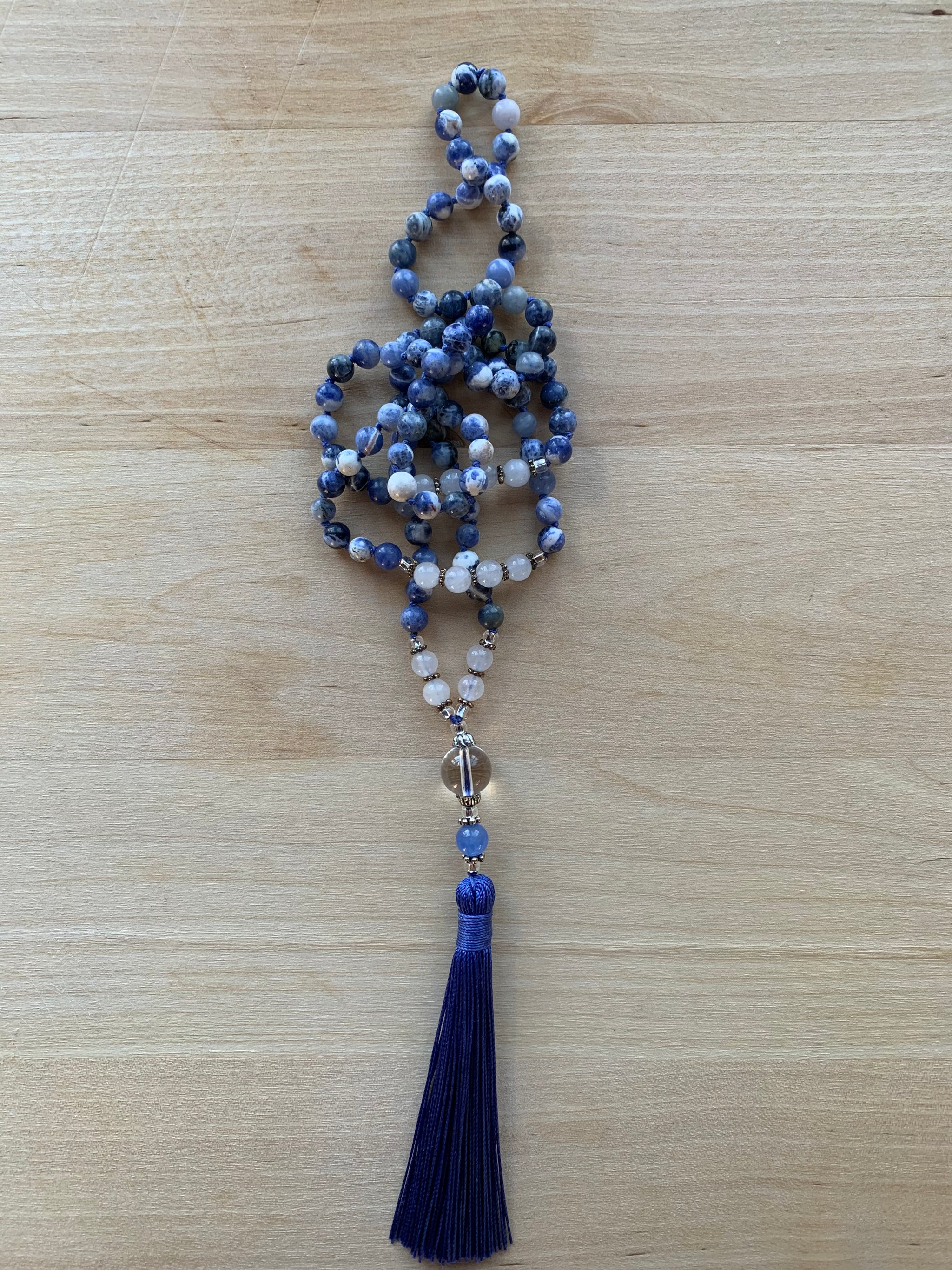 KILAUEA Sodalite stone mala necklace for meditation