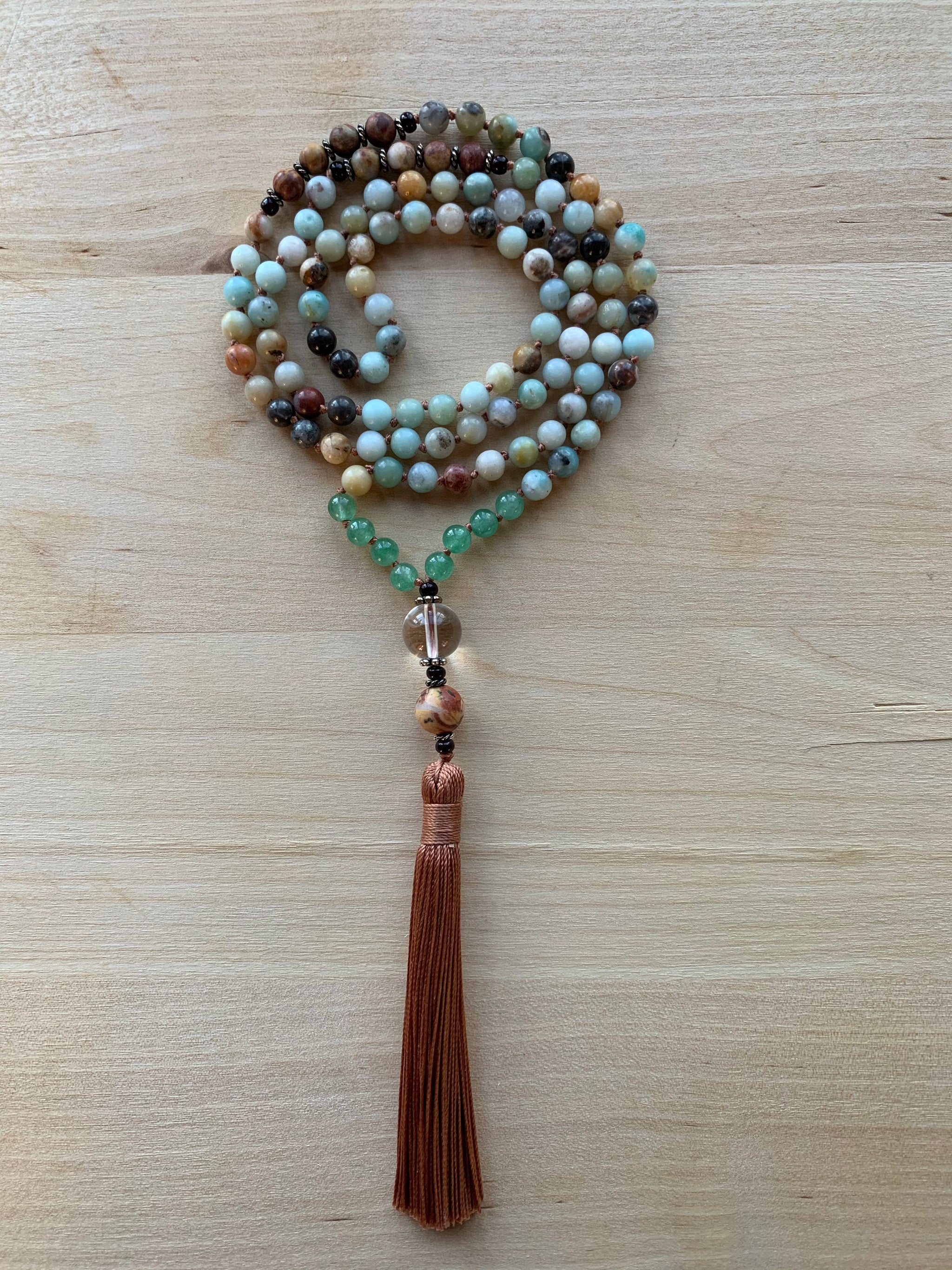 KORO Amazonite gemstone mala necklace for meditation