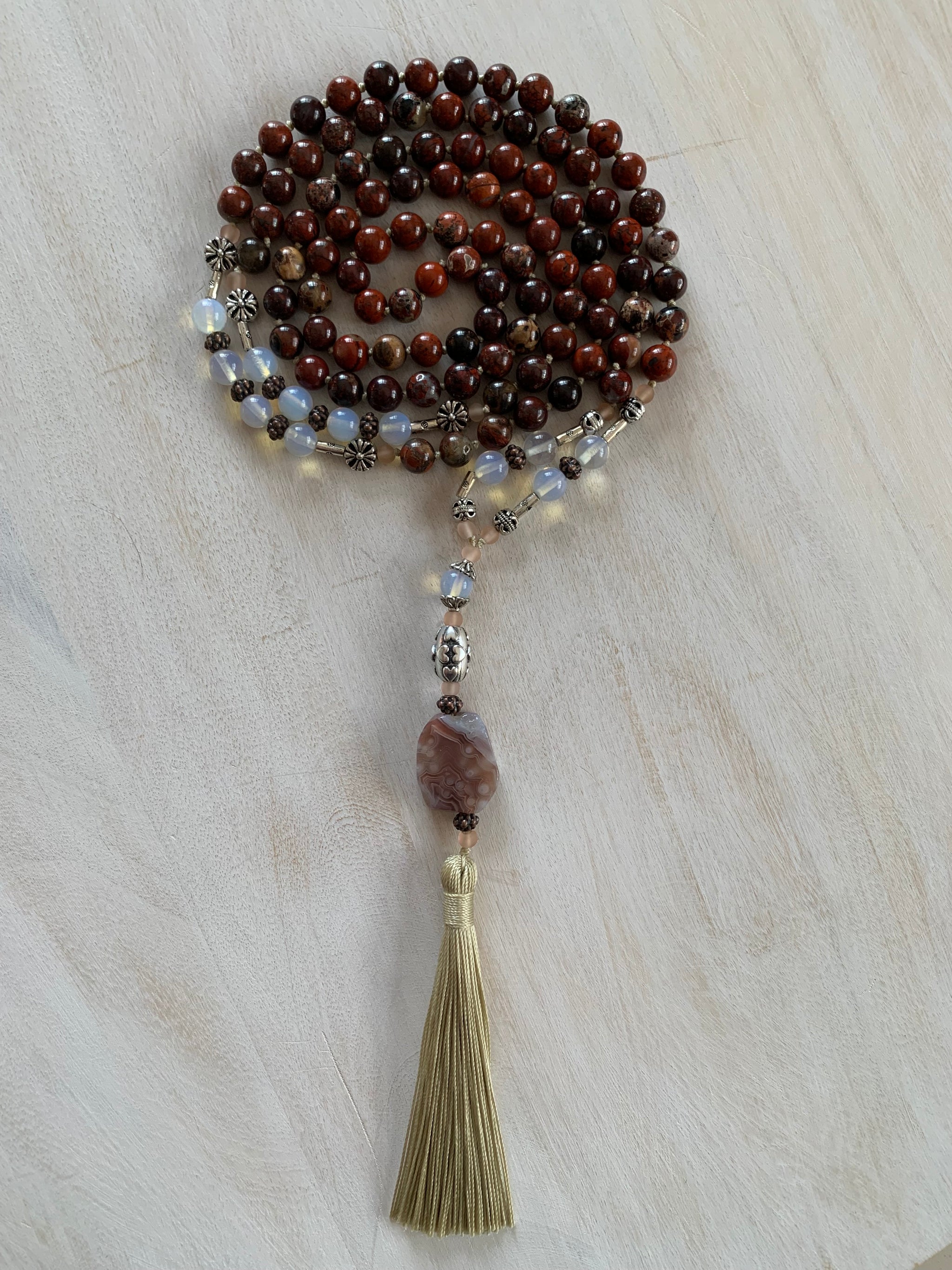 NAHANNI Poppy Jasper mala necklace