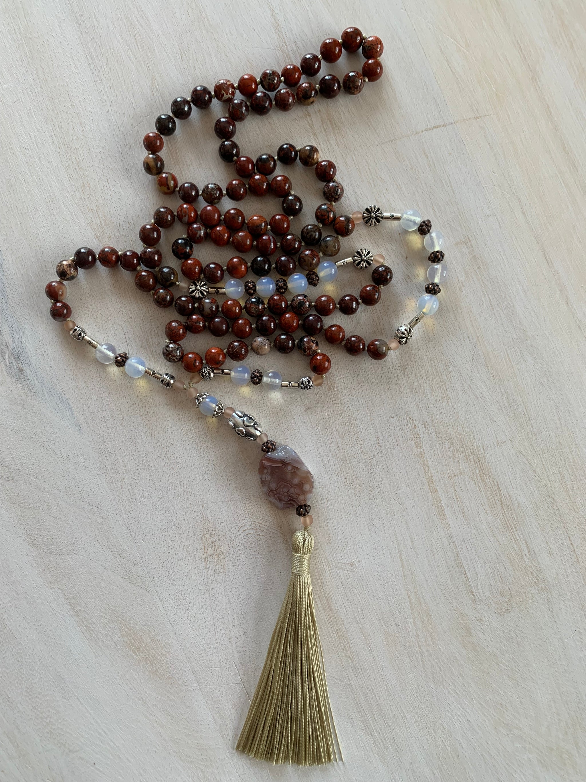 NAHANNI Poppy Jasper mala necklace