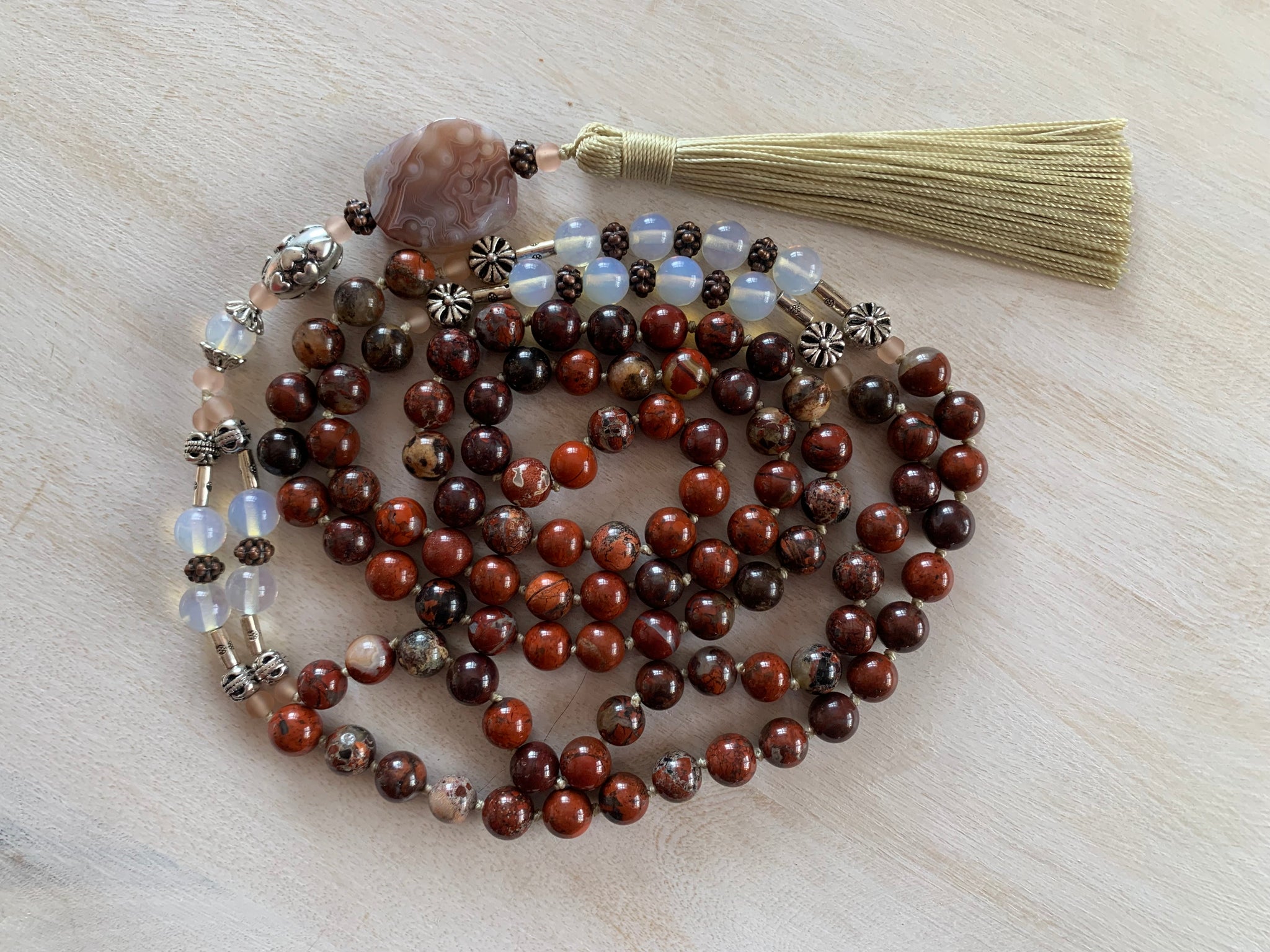 NAHANNI Poppy Jasper mala necklace