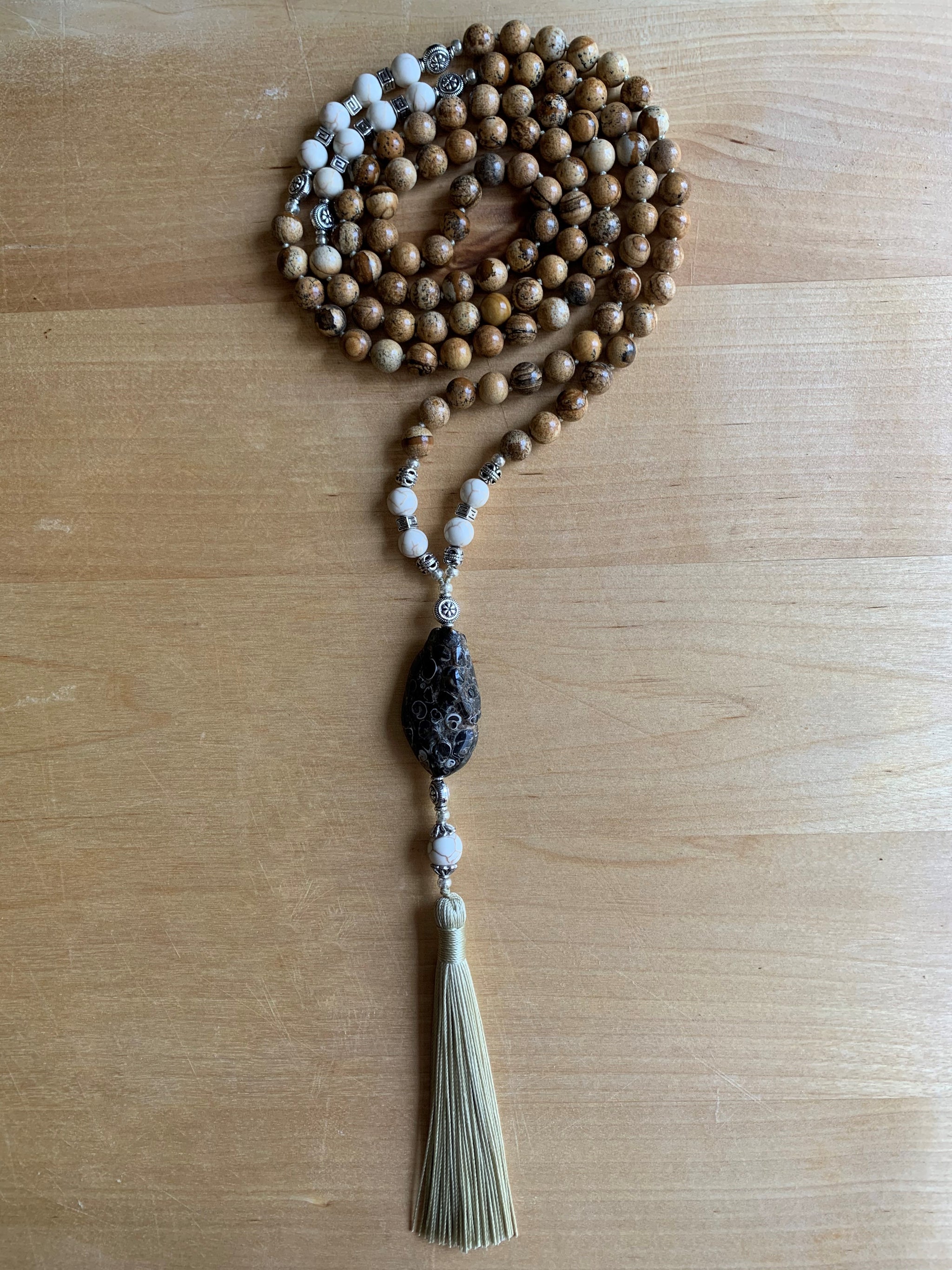 NIMPKISH Picture Jasper Mala necklace