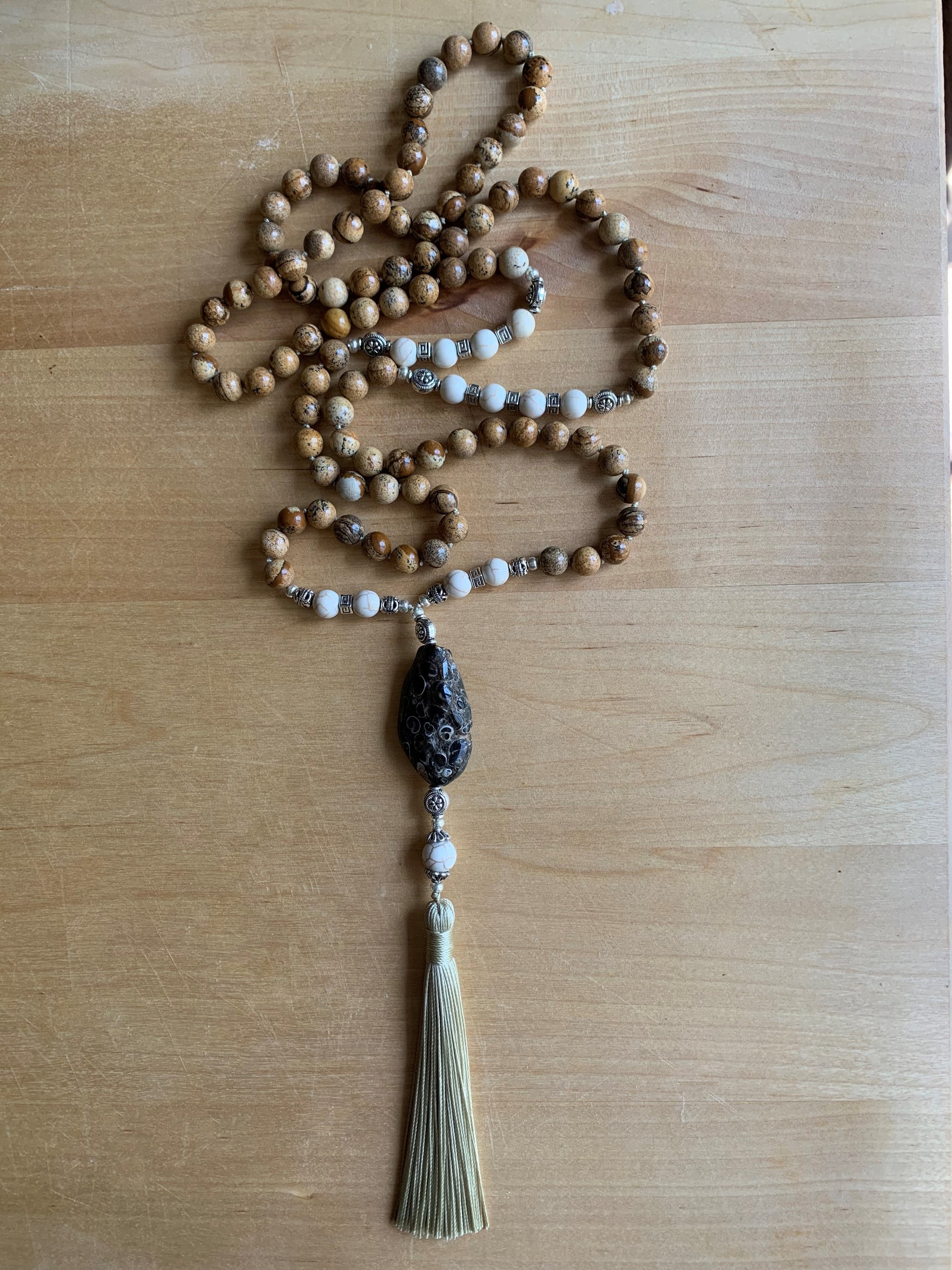 NIMPKISH Picture Jasper Mala necklace