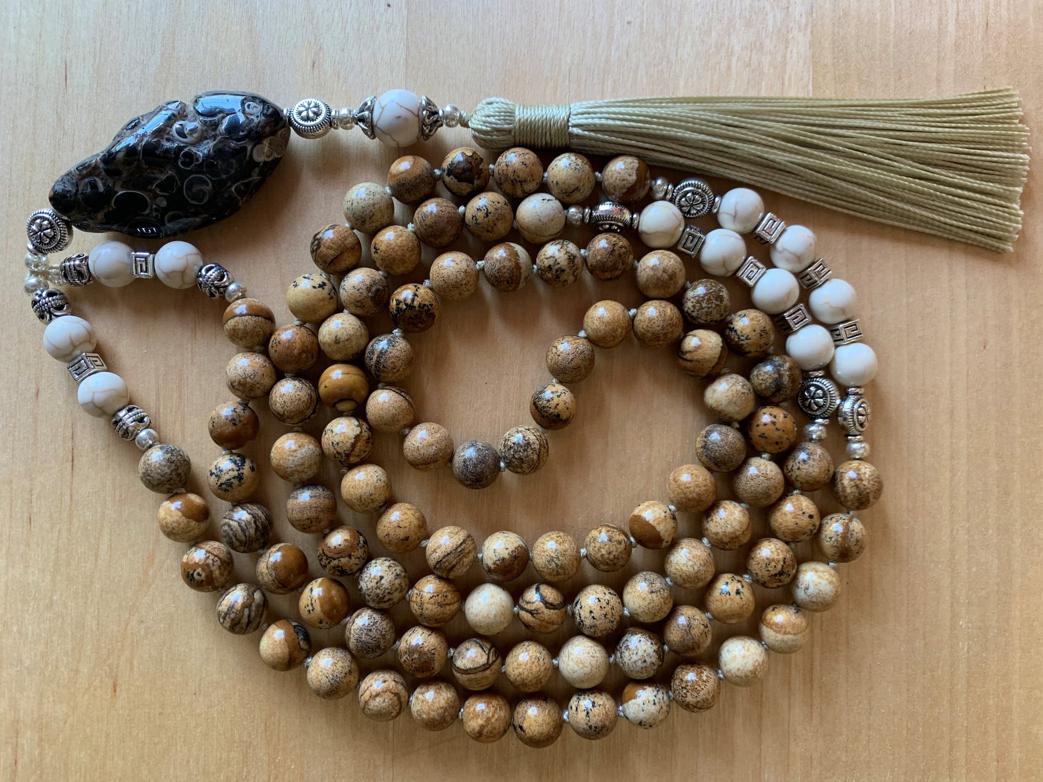 NIMPKISH Picture Jasper Mala necklace