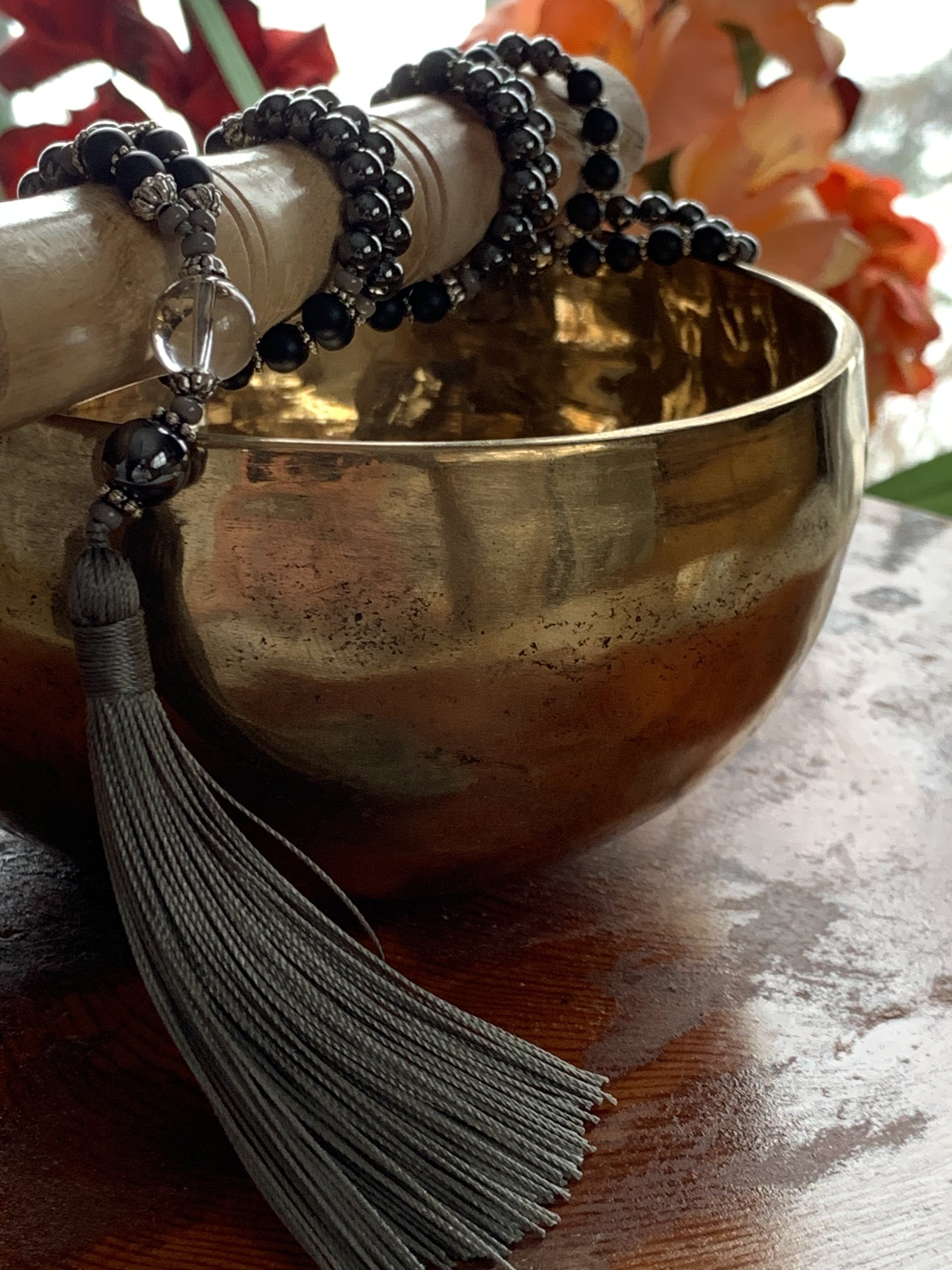 HAKKODA Haematite mala necklace for meditation