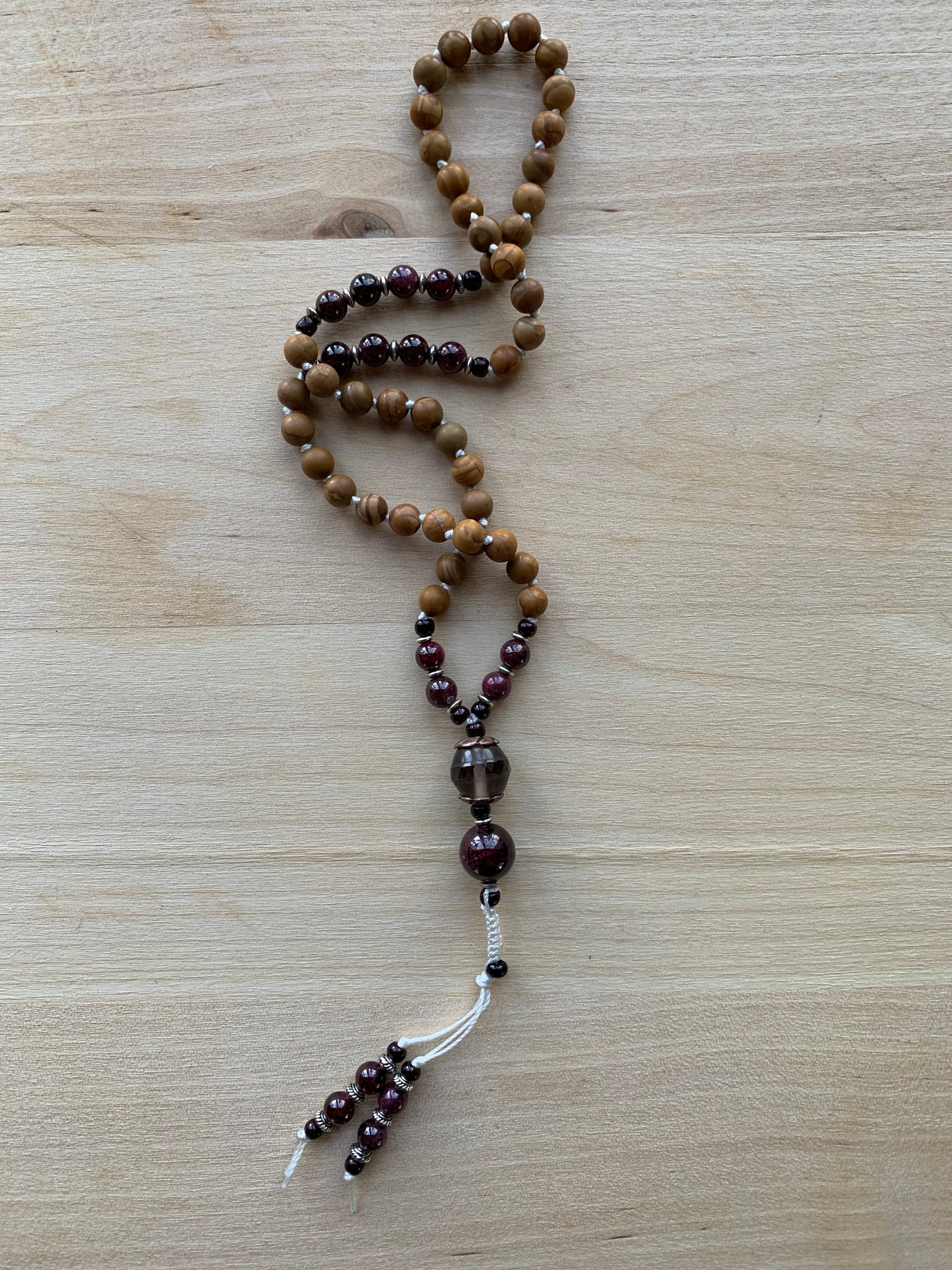 Gold Lace Agate stone half-mala