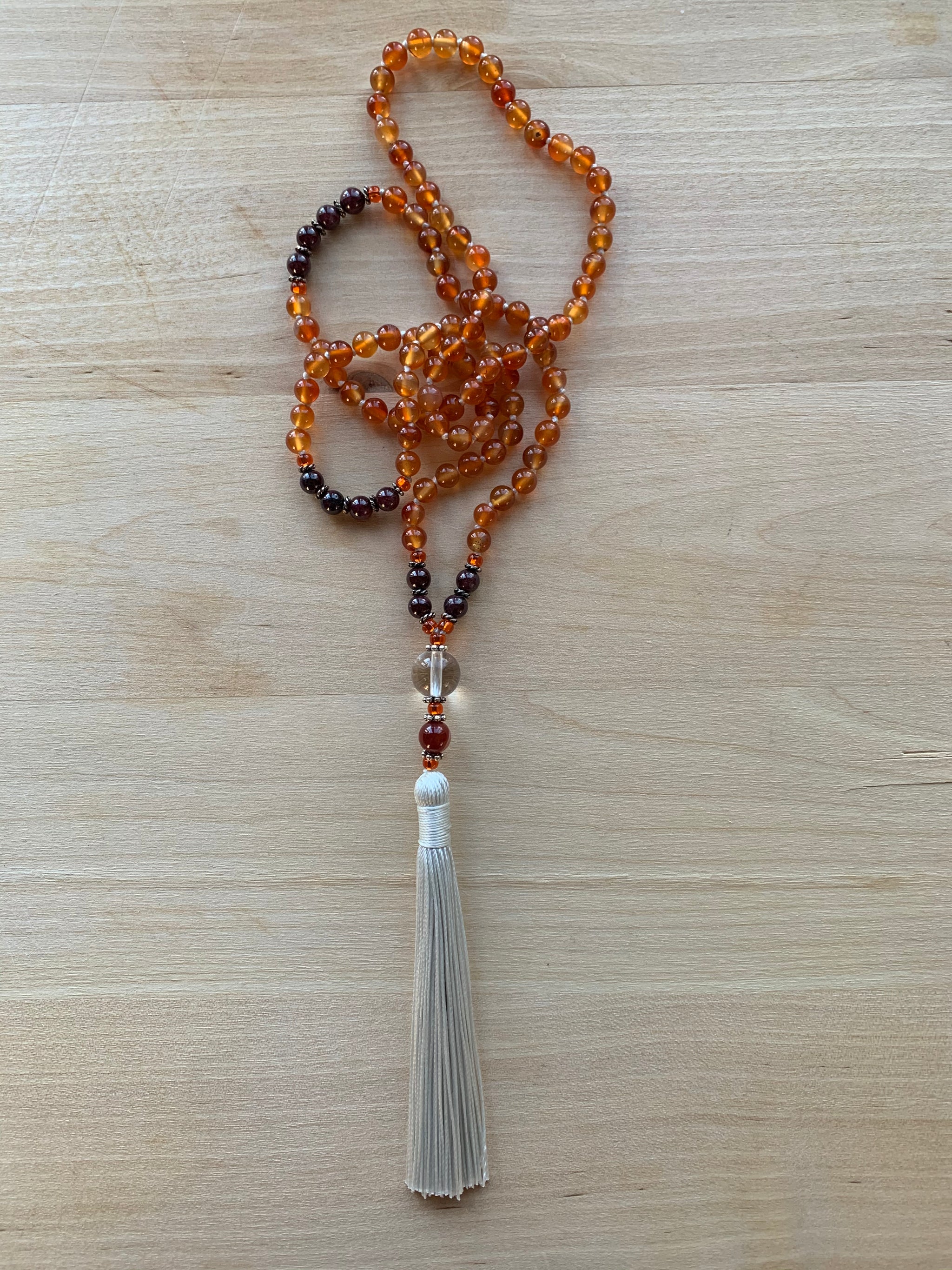 SABA Carnelian stone mala necklace for meditation