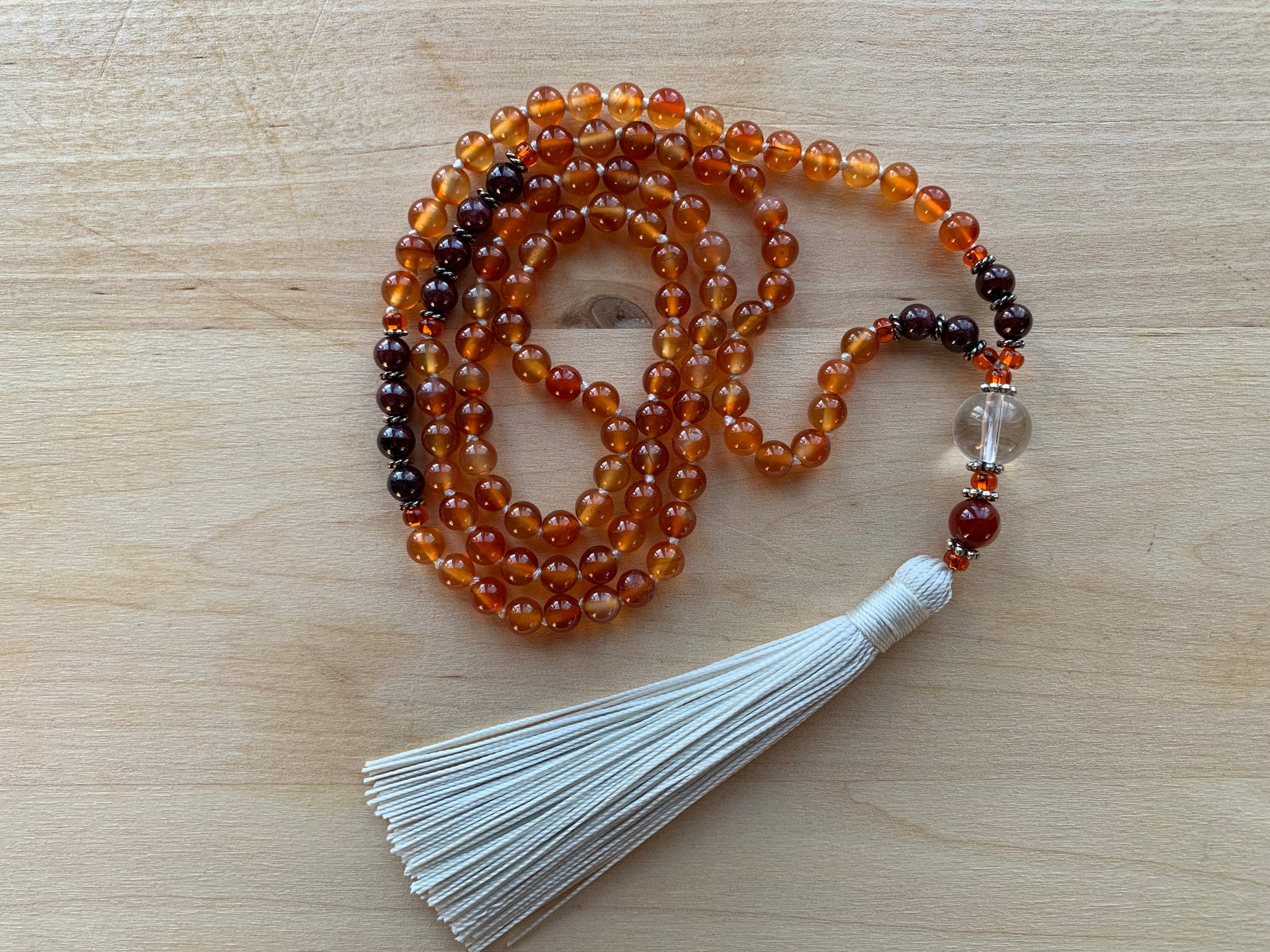 SABA Carnelian stone mala necklace for meditation
