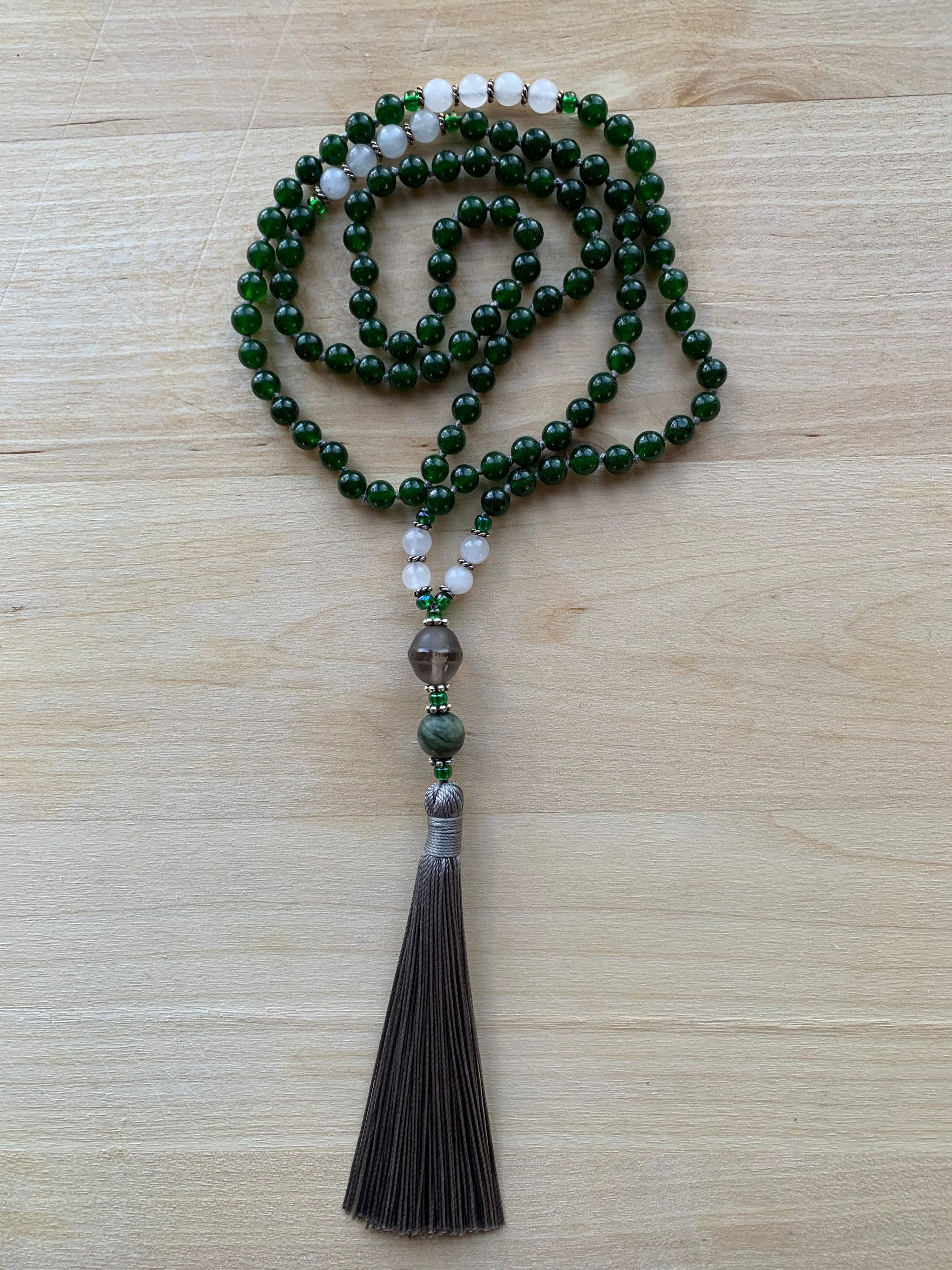 SATAH B.C. Jade stone mala necklace for meditation