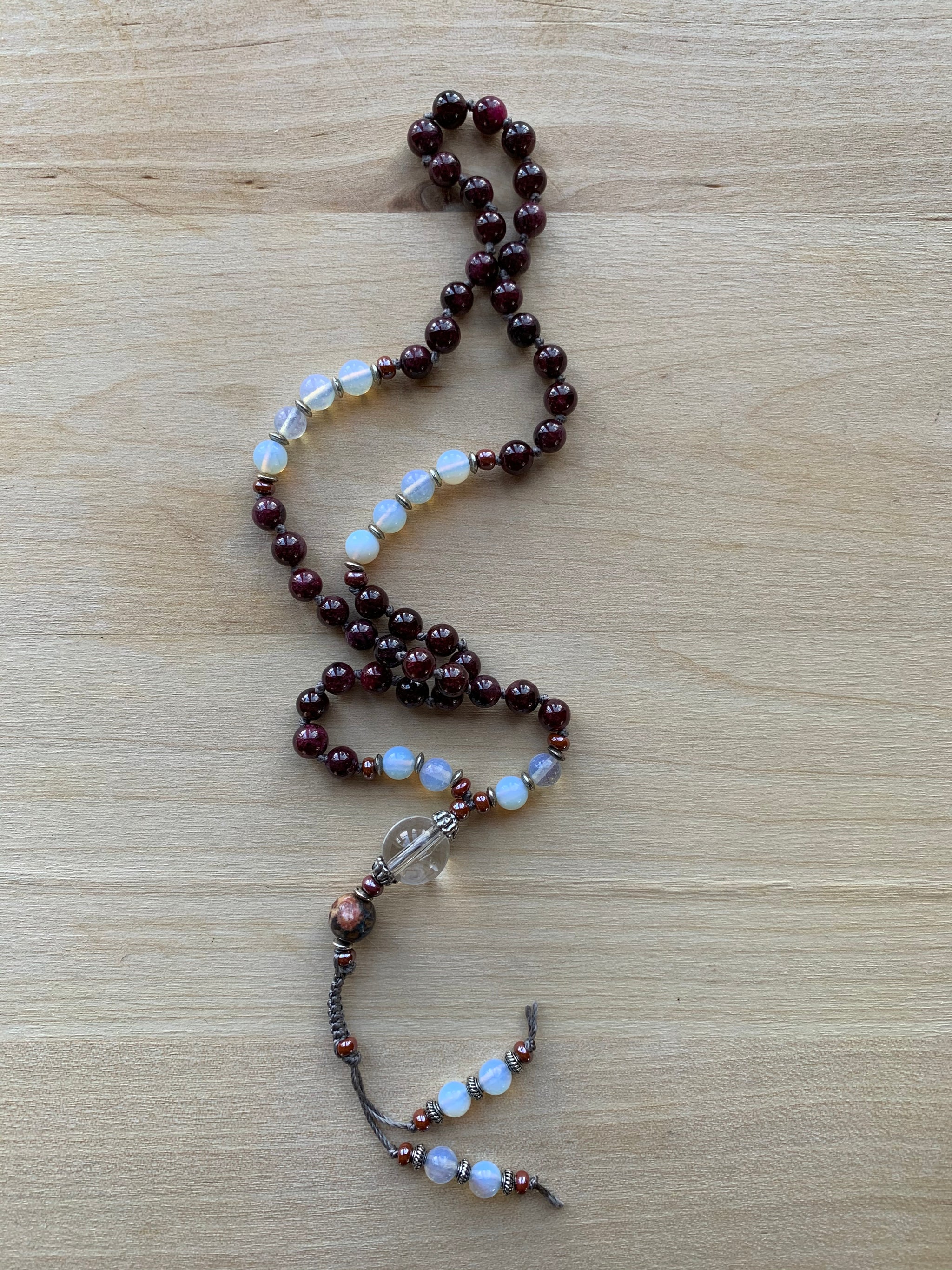 Red Garnet stone half-mala