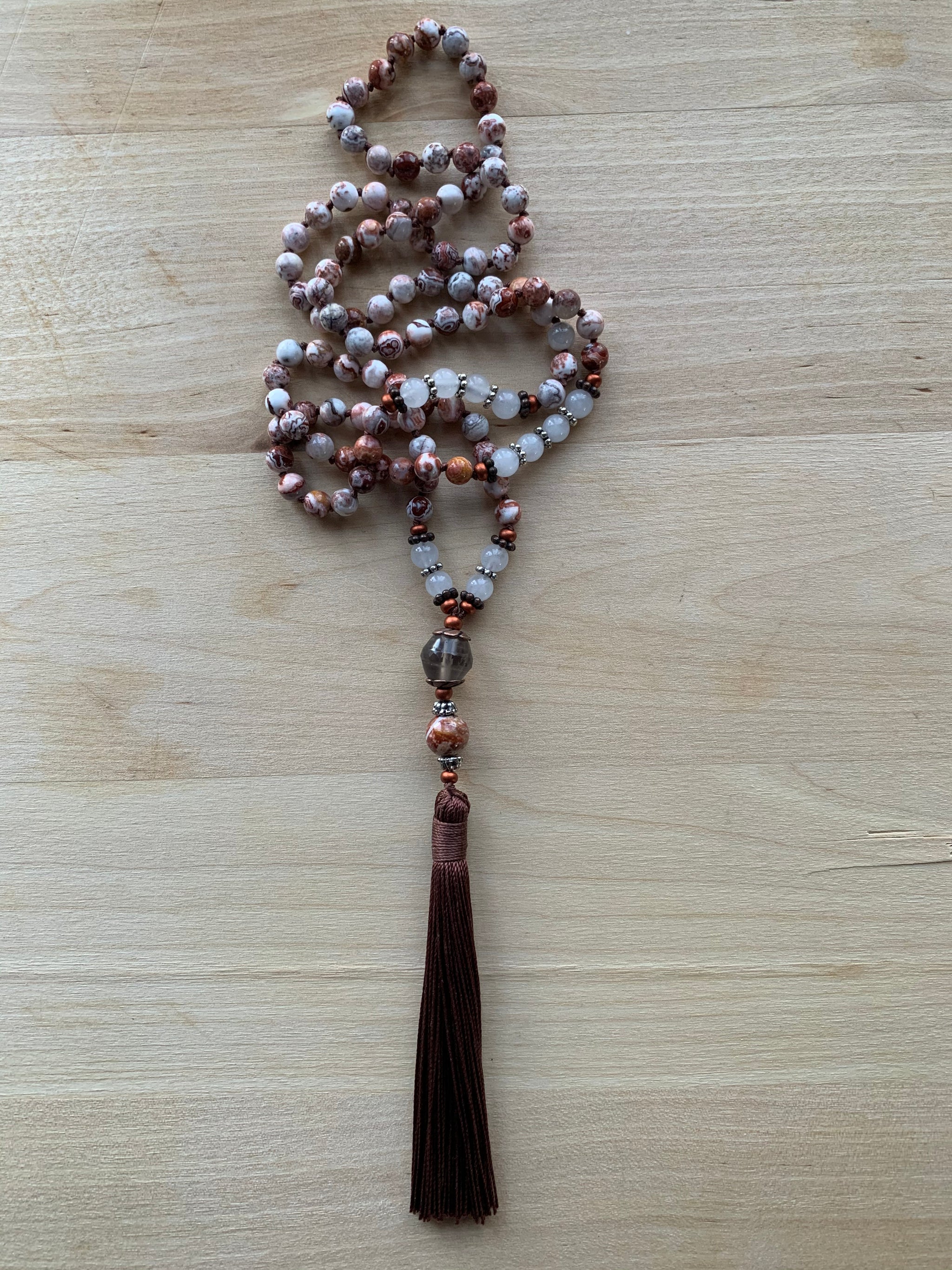 TELICA Crazy Lace Agate Mala necklace