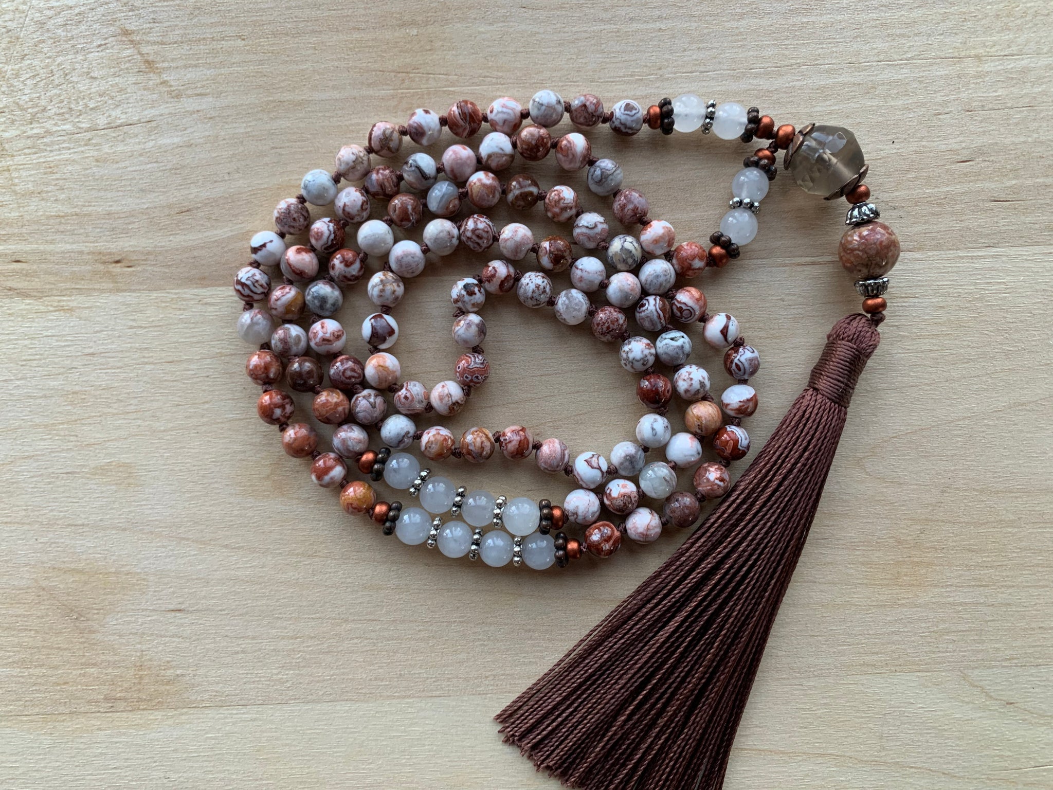 TELICA Crazy Lace Agate Mala necklace
