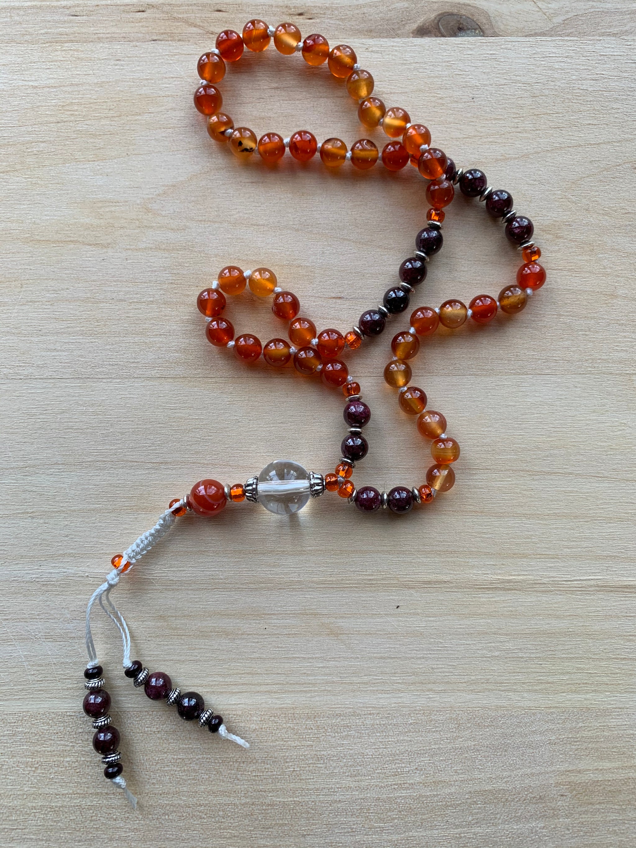 Zambezi carnelian stone half-mala