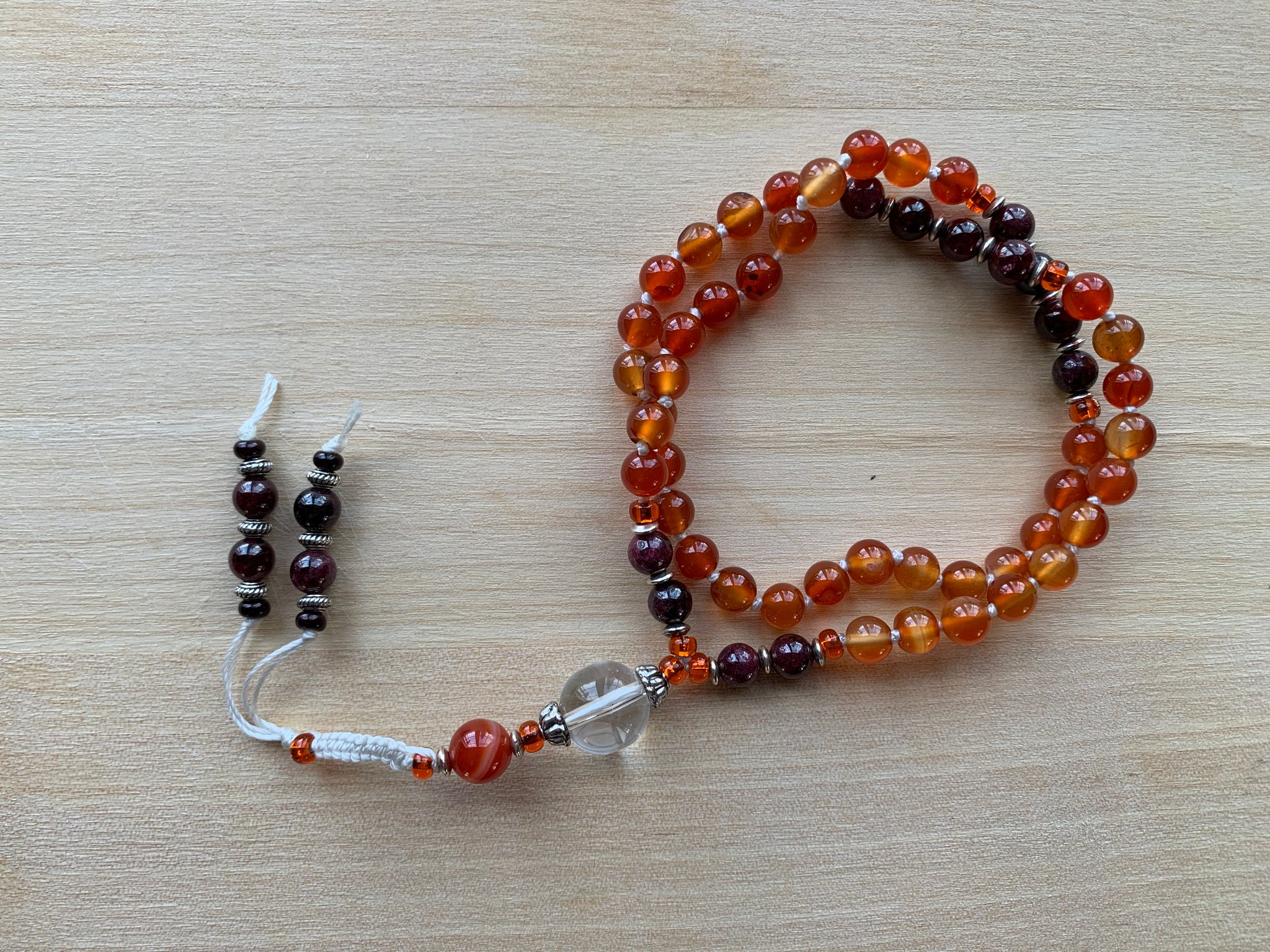 Zambezi carnelian stone half-mala