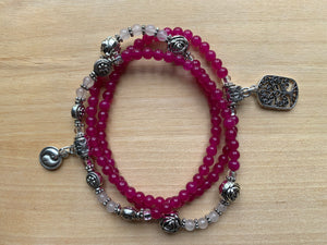 DUBAWNT Cranberry Jade Mala Twist bracelet