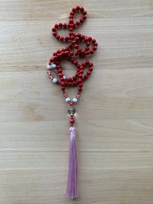 EKARMA Red Magnesite mala necklace for meditation