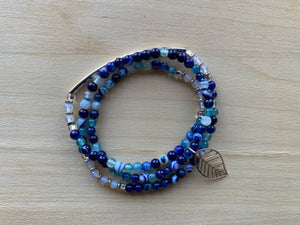 ERIE Blue banded Agate Mala Twist Bracelet