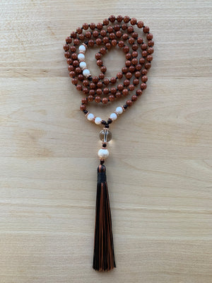HAYES Goldstone mala necklace for meditation