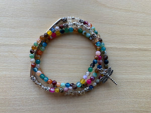 KASBA Rainbow Agate Mala Twist bracelet