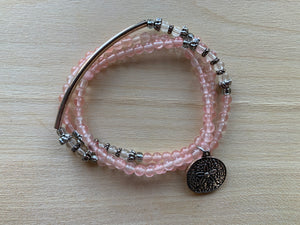 KIVU Cherry Quartz stone Mala Twist bracelet