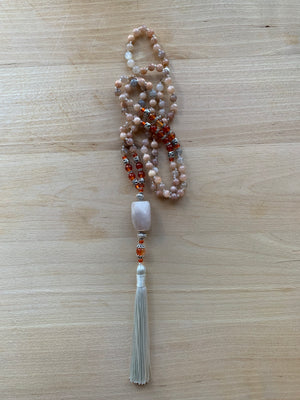 LATUKAN Moonstone mala necklace for meditation