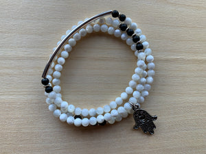 NUELTIN Mother-of-Pearl Mala Twist Bracelet