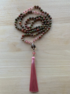 RISHIRI Unakite stone mala necklace for meditation