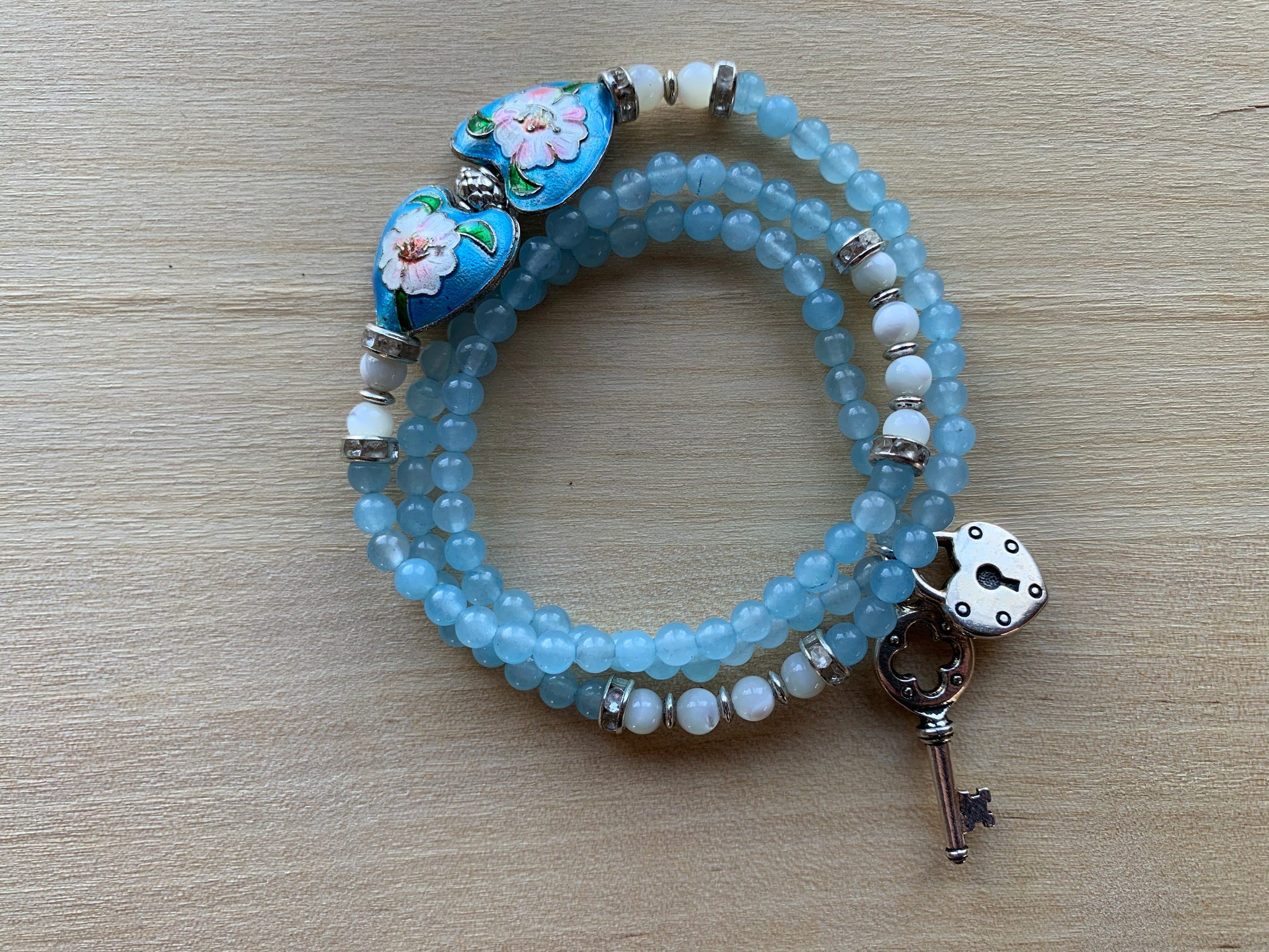 TATHLINA Blue Chalcedony Mala Twist bracelet