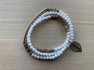 TOBA Mother-of-Pearl mala twist bracelet